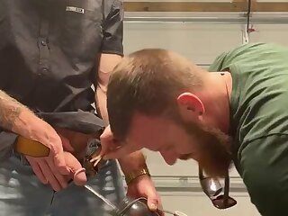 Two sexy county boys and one is pissing in a bottle