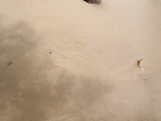 Big dick relax at beach