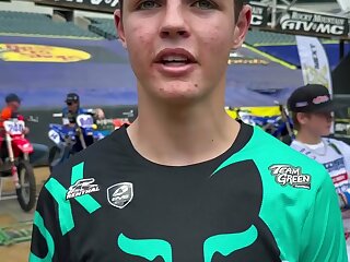 Watch this cute motocross rider get interviewed before a race.