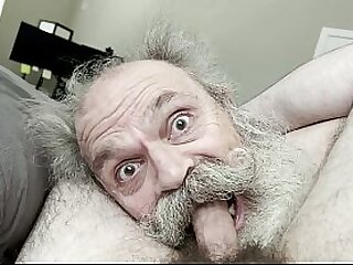 Old Man Big Moustache Cocksucker