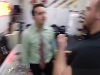 Amateur straight pawnee goes gay for cash blowjob fuck an d facial cum shoot